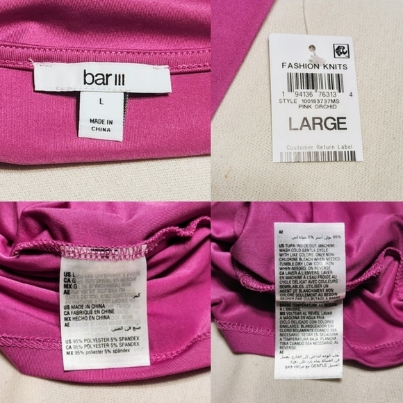 Bar III Knit Long Sleeve Cutout Shoulder Top Large - Picture 8 of 9